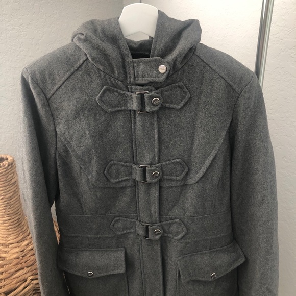 STEVE MADDEN Womens Coat Wool Light Gray Size M - Picture 2 of 6